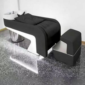 เตียงสระผมเซรามิกสำหรับร้านทำผมระดับไฮเอนด์ แบบกึ่งเอนนอน พร้อมฟังก์ชั่นนวดและล้างผม - Product Image 2