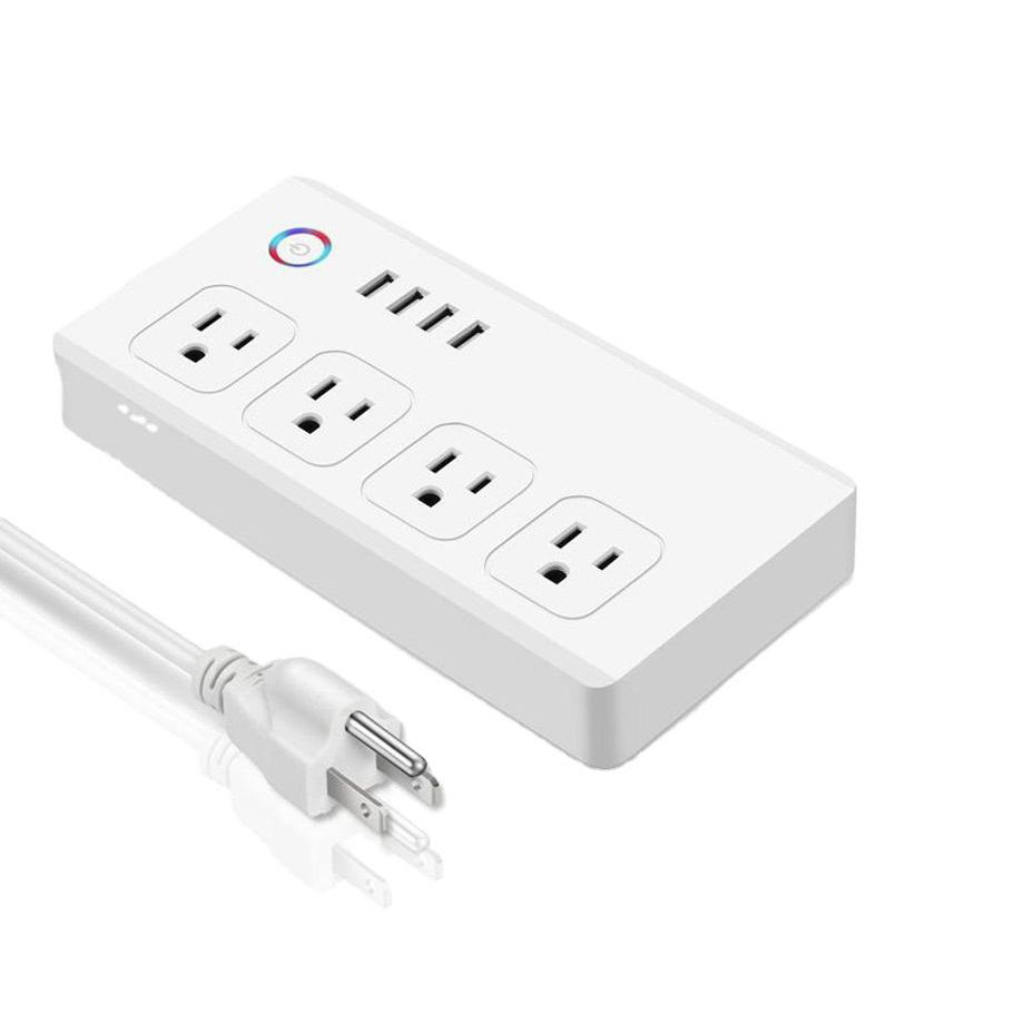 HONPNK Tuya WiFi Smart Power Strip Socket with 4 Outlets and USB Ports Industrial Extension Cord for Home Use