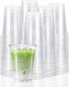 Vasos de Plástico PET Transparente Desechables de 12-24 oz con Tapa de 98 mm, Ecológicos, Personalizados con Logotipo, al por Mayor, para Bebidas - Product Image 1