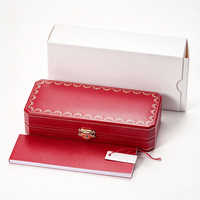 Étuis à stylos de luxe rouges personnalisés avec logo, ensemble complet d'emballage pour stylos avec sac cadeau, carte et certificat, boîte à stylos en plastique de luxe