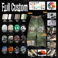 Pantalon de jogging en coton pour homme, double ceinture, décontracté, avec patch brodé de strass, motif camouflage, streetwear, délavé à l'acide