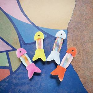 Jouets pour chat en forme de bâton avec poisson en feutre, jouet pour chat en forme de poisson en matatabi, jouet pour chat en forme de bâton écologique en feutre - Product Image 3