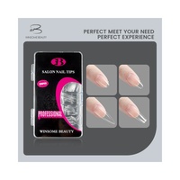 Lot de 200 faux ongles en gel souple acrylique, couvrance totale, plus épais, design carré et stiletto, pour doigts - Vente en gros Chine