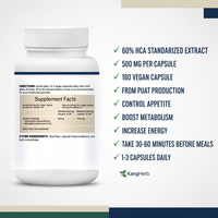 Capsules d'extrait de Garcinia Cambogia Kangherb 60% HCA 500mg par portion Complément alimentaire naturel à base de plantes pour le bien-être quotidien OEM ODM