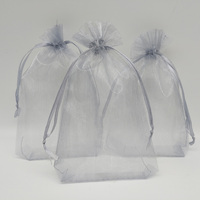 Pochette en maille pour bijoux, pochette cadeau transparente, sac en organza à cordon, sac à cils pour clients, petit sac en filet