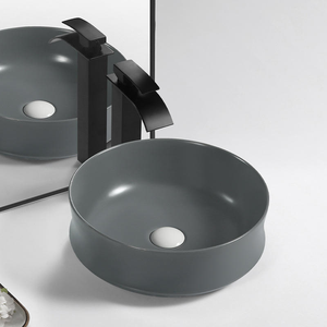 Waterproof Thin Edge Gun <strong>Bathroom</strong> <strong>Sink</strong> <strong>Bowl</strong> Wash Basin <strong>Sinks</strong> Round Circular Wash Basin Grey Round Shape Wash Basin - Product Image 2