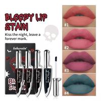 Kit de Maquillage Cosplay : Ensemble de Teintures Lèvres Effet Sang, Rouge à Lèvres Liquide Mat Foncé Longue Tenue pour Halloween