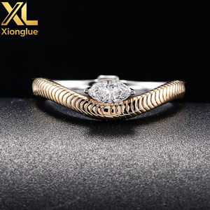 Custom Fine Jewelry Moissanite Diamond Solitaire Women <b>Rings</b> Minimalist Two Tone Wedding <b>Ring</b> Moissanite <b>Rings</b> for Unisex - Product Image 4