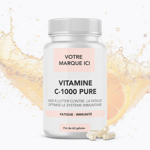 Extrait d'herbes, vitamine C, boîte de pilules à étiquette blanche, 60 capsules, supplémentation de 30 jours, améliore l'immunité - Product Image 1