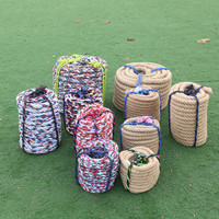 Filet en ficelle de jute jaune fait main pour équipement sportif, combat, tirage à la corde, escalade, entraînement de force - Multi-usages