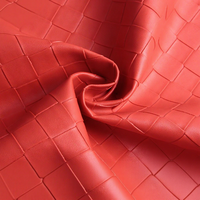 Tas Tangan Wanita Bahan PVC Tekstur Anyaman Besar 10mm Lapisan Dasar Katun Palsu Tahan Gesekan, Kotak Tisu Mobil