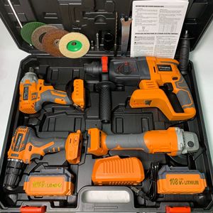 SAFENDER 4 adet güç araçları taşınabilir lityum elektrikli çekiç matkap fırçasız açı öğütücü akülü - Product Image 6