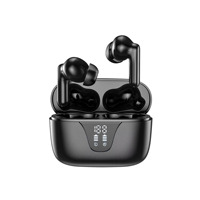 Écouteurs sans fil personnalisés I35 TWS avec réduction de bruit, meilleurs écouteurs True Wireless avec batterie externe et écran LCD pour le sport