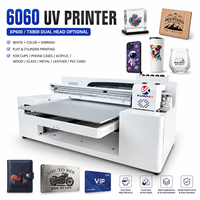 Imprimante UV de bureau 6060 CMYK avec vernis blanc, imprimante à plat et cylindrique pour tasses, coques de téléphone, acrylique, verre, métal