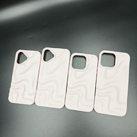 Soldes Exceptionnelles : Coque de Téléphone en TPU Souple Dépoli à Motif Ondulations d'Eau 3D pour iPhone Série 15 Plus et 16 Pro, Style Ins