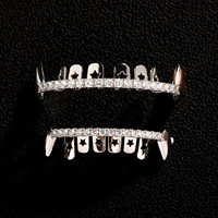 Grillz en diamant personnalisé à la mode Hip Hop plaqué or 18 carats Grillz en diamant de zircon glacé pour les dents