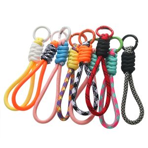 DIY Wrist Strap <b>Key</b> <b>Ring</b> Small Polyester Alloy Phone Strap With Color Block Woven Design For Mobile <b>Accessory</b> - Product Image 1