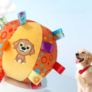 Jouet interactif pour animaux de compagnie en forme de cloche colorée de dessin animé, en peluche écologique durable, sonore, résistant aux morsures, pour la mastication et le nettoyage des dents - Product Image 2