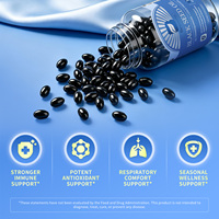 Softgel Minyak Habbatussauda Label Pribadi 5% Thymoquinone dengan Elderberry dan Zinc untuk Dukungan Imunitas & Pernapasan Label Pribadi