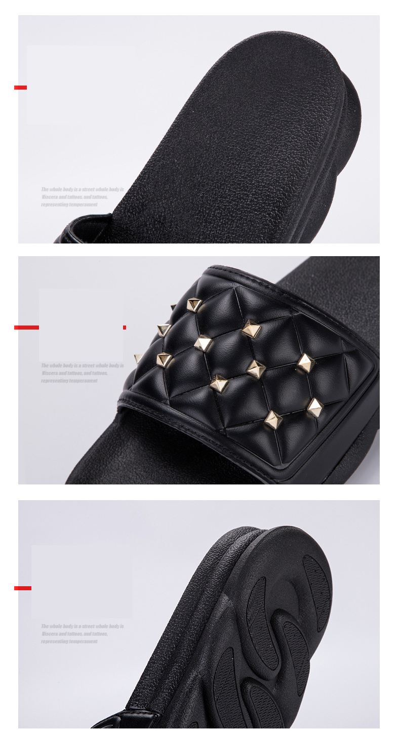 Fashionable Sandals Slippers Riveted Casual High Heels Platform Sandals for Women