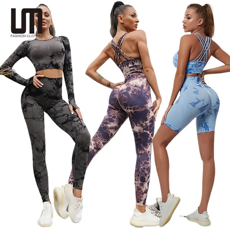 Liu Ming Schlussverkauf individuelles Logo Damen Fitness-Bekleidung nahtlose hohe Taille Leggins Trainingsanzüge Yoga-Anzug Trainings-Set