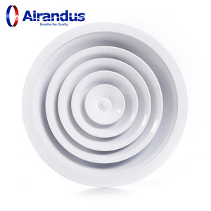 Difusor de Techo Redondo <span class=keywords><strong>ZENGO</strong></span> CD-RA, Conducto Espiral para Aire Acondicionado, Ventilación de Aluminio, Cubiertas de Ventilación Ajustables, Compuerta - Product Image 1