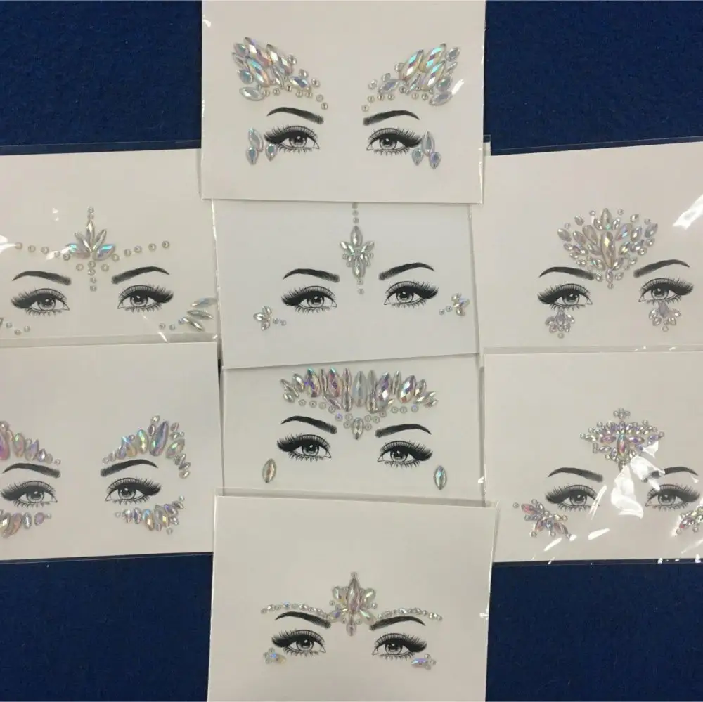 Khay Face Gem Juwelen Rave Crystal Gem Eye Face Body Juweel Crystal Strass Stickers Voor Festivalfeest