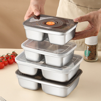 Boîte à lunch isotherme en acier inoxydable à deux compartiments, boîte à bento pour enfants, conteneur portable pour enfants, vente chaude