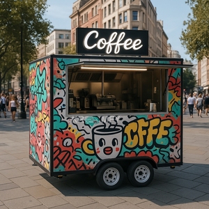 Carrito de Café y Panadería de Dos Ejes, Camión de Comida Móvil para Té de Burbujas, Remolque de Churros para España - Product Image 5