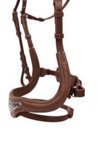 Brida de Cuero Sueco de Diseño con Incrustaciones de Cuero de Pescado, Ajustable, Cómoda, con Contacto Acolchado para Entrenamiento y Exhibición - Product Image 2