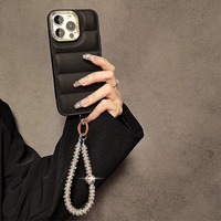 Nouvel Arrivage : Dragonne de Téléphone de Luxe Style Ins avec Strass Dorés et Perles, Chaîne Anti-Perte Élégante et Haut de Gamme pour Femme