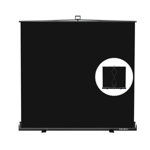 RAUBAY 78.7 x 82.7in Large Collapsible Black <b>Backdrop</b> Screen Portable Retractable Panel Photo Nude Background with <b>Stand</b> - Product Image 1