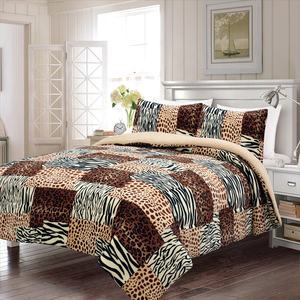 Vente chaude Bête Motif <span class=keywords><strong>Tigre</strong></span> Roi Reine Jumeau Ensemble De Literie Couette 3 Pièces Couette Borrego - Product Image 2