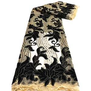 NI.AI ricami in stile classico pizzo changly paillettes floccate in velluto pizzo per abito da sposa con strass - Product Image 6