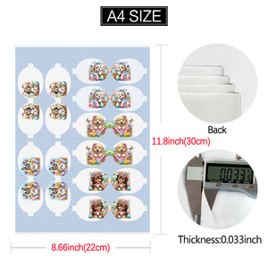 Fiore <span class=keywords><strong>di</strong></span> pasqua coniglio uovo <span class=keywords><strong>di</strong></span> carota forma <span class=keywords><strong>di</strong></span> fiocco stampato Litchi in finta pelle per orecchini portachiavi per festa in pelle sintetica - Product Image 4