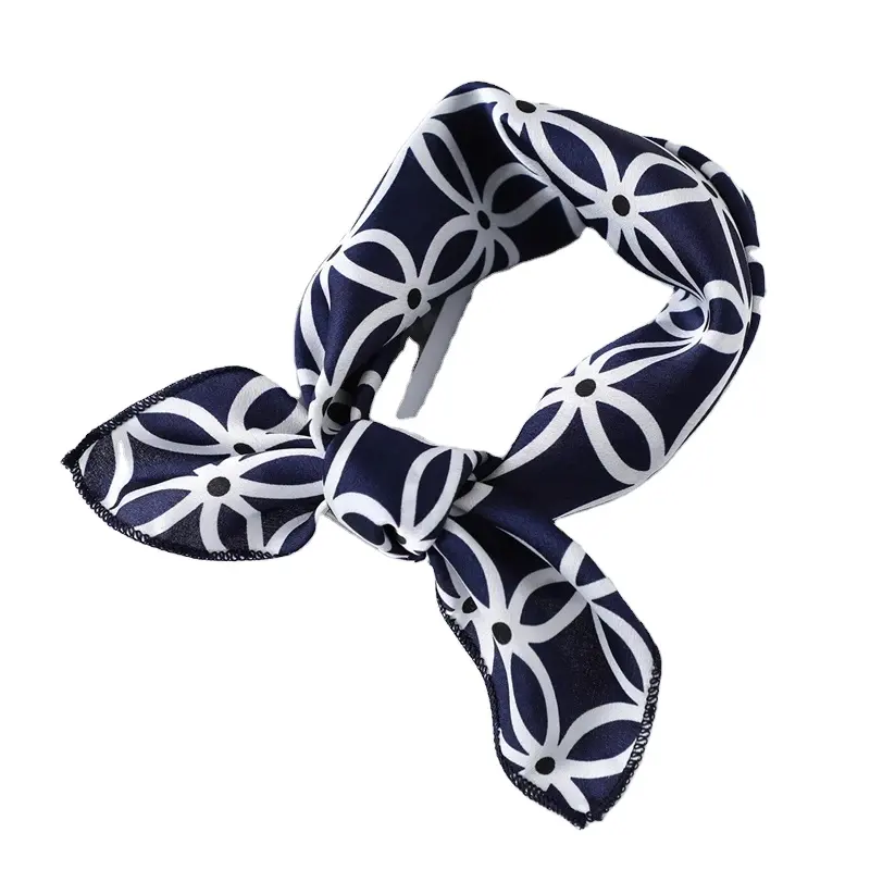 Sciarpa di seta quadrata donna moda stampa sciarpe collo piccolo ufficio signora fascia per capelli Foulard fazzoletto a mano scialle Bandana femminile 2020
