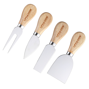 4 pezzi Design moderno Mini acciaio inox coltello per formaggio con manico in legno per la crema di salumi - Product Image 1