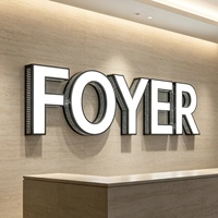 Letrero LED de Canal con Perforación Dimensional para Venta al por Mayor, Letras Metálicas 3D Iluminadas Lateralmente, Letrero Exterior OEM para Oficina