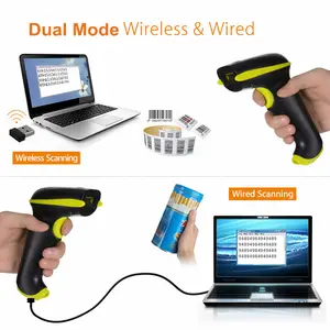 Wireless Barcode Scanner With USB Cradle Charging Base Handheld 1D Cordless Laser Barcode Reader Portable Bar Code Scanning