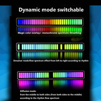 Barre lumineuse LED 12V en aluminium à 32 bits, capteur de spectre audio RGB, contrôle vocal, musique, rythme lumineux, ambiance, nouveau