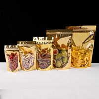 Pochette transparente personnalisée avec fermeture éclair dorée, imprimée en héliogravure, résistante à l'humidité, pour sucettes glacées, gelée, sucre, aliments, café, thé