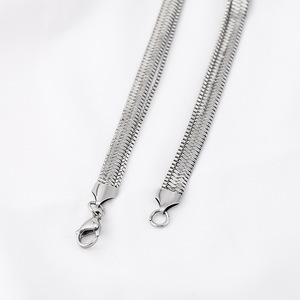 yunnique Unisex Layered <b>Titanium</b> Steel Blade <b>Chain</b> Necklace Double Layer Geometric Design Fashion Hip Hop Style - Product Image 4