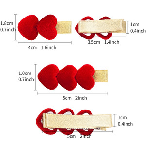 Ensemble de barrettes et épingles à cheveux en alliage scintillant, motif dessin animé mignon, avec cœurs colorés pour filles - Product Image 5