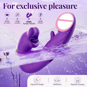 Gelances Vibrateur Point G 3-en-1 pour Femme, Vibration, Battement, Mordillement des Lèvres, Orgasme, Succion Clitoridienne, Léchage Buccal, Jouet de Plaisir Intense - Product Image 3