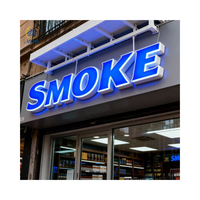 Letrero Luminoso LED 3D Personalizado de Metal Impermeable para Decoración de Tiendas y Smoke Shops con Diseño Personalizado