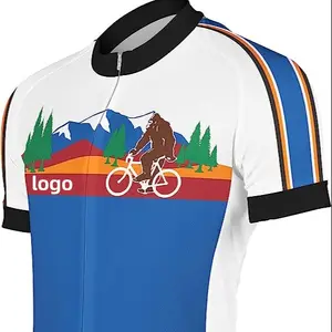 Sıcak satış özel bisiklet giyim bisiklet takımı yaz kısa kollu Coolmax bisiklet giyim düz bisiklet forması Mens