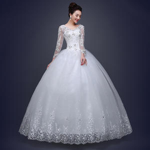 S0375T 2024奢华女式婚纱优雅风格齐肩可拆卸火车高品质缎面面料二合一尾巴 - Product Image 4