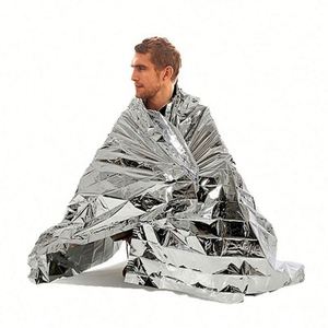 Manta de Supervivencia Térmica de Doble Cara Plateada para Emergencias al Aire Libre, 130*210, para Camping, Senderismo, Protección Solar - Product Image 1