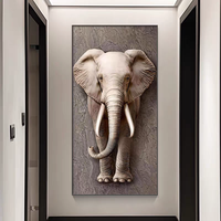 Tableau mural en gros d'éléphant africain encadré, grande peinture d'éléphant sur toile, affiche et impressions pour la décoration de salon et de maison