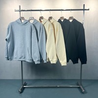 Sweat-shirt unisexe surdimensionné de haute qualité en coton pur bouclé 520g, couleur unie, hiver